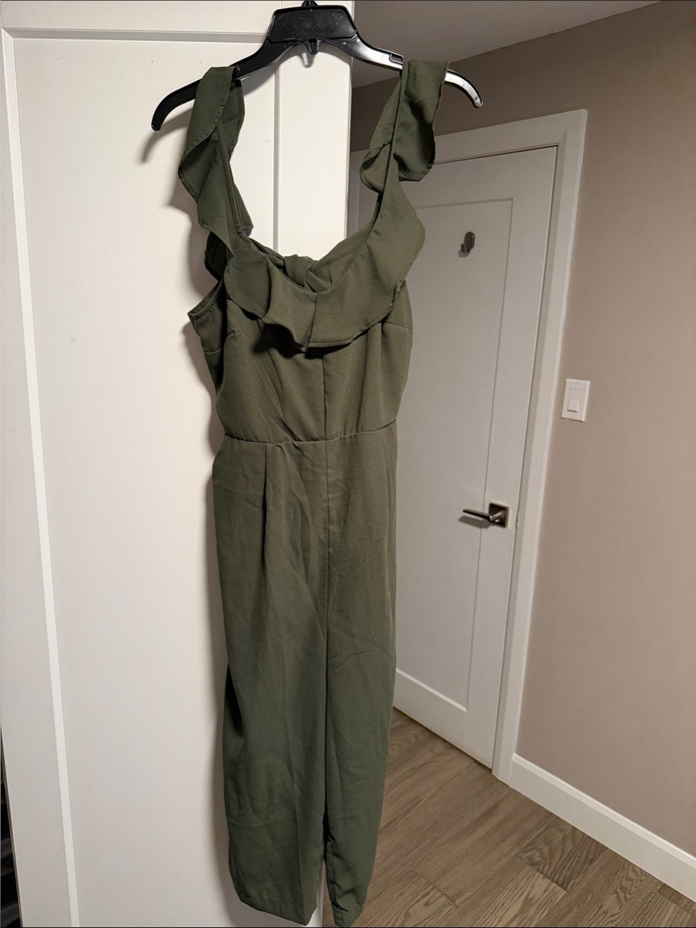 Olive Ruffle Strap Jumpsuit - Women